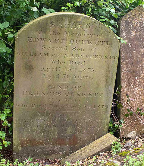 Edward Quekett headstone