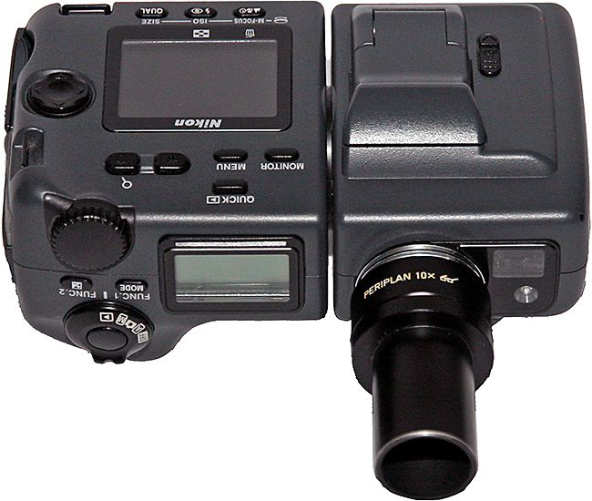 Nikon Coolpix with a microscope eyepiece