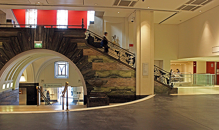Staircase leading up to the Flett Theatre