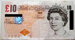 £10 note with hologram