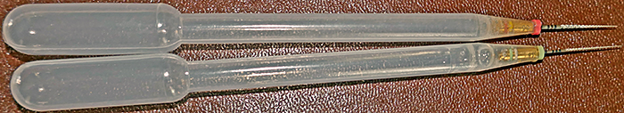 Pasteur pipette holders for root-canal drills