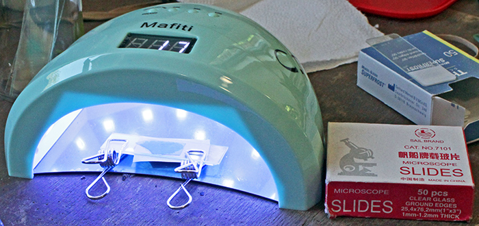 Curing resin with UV nail polish lamp
