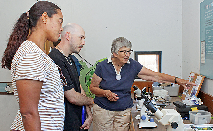 Pam Hamer with visitors