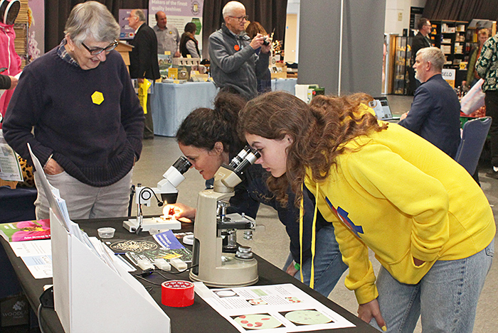 Pam Hamer with visitors