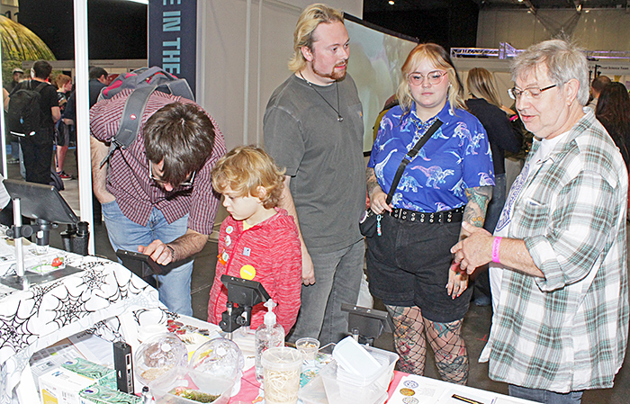 Robert Ratford with visitors
