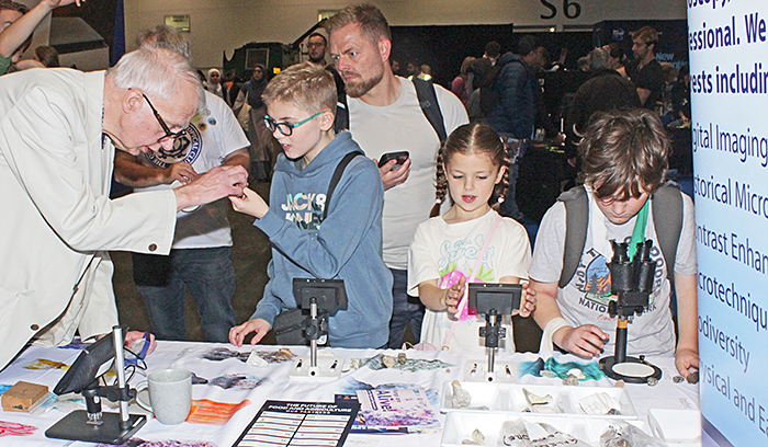 Stephen Parker with visitors