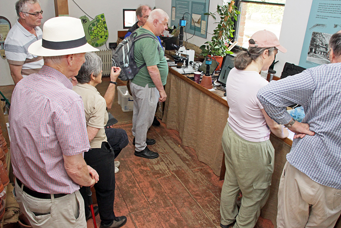Visitors in the garden laboratory