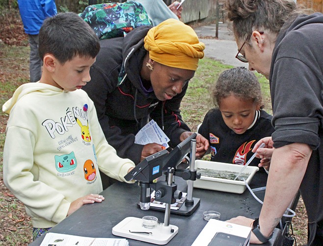 Lisa Ashby with visitors